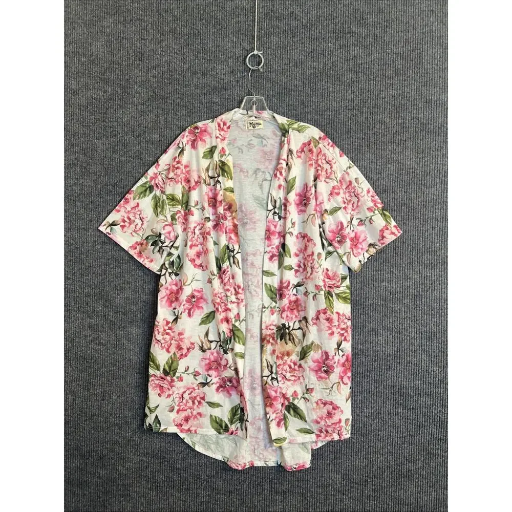 Show Me Your Mumu Womens Kimono Open Front Top One Size Floral Cover Up Boho